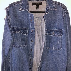 Distressed denim jacket
